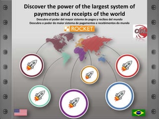 Discover the power of the largest system of
payments and receipts of the world
Descubra el poder del mayor sistema de pagos y recibos del mundo
Descubra o poder do maior sistema de pagamentos e recebimentos do mundo
 