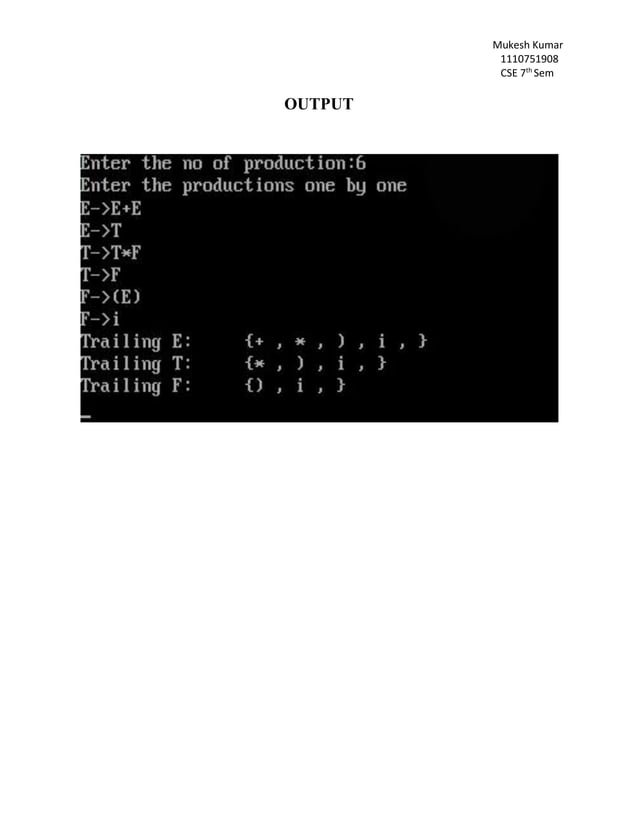 Compiler design lab programs