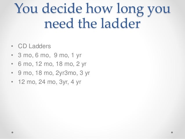 CD ladders: how and why
