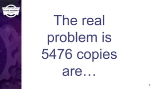9
The real
problem is
5476 copies
are…
 