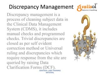 Clinical Data Management Training @ Gratisol Labs | PDF