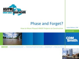 June 23, 2016
Phase and Forget?
How to Move Phased HMGP Projects to Construction
Jordan Williams, CFM
 
