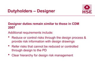 Introduction to CDM 2015 and roles of Duty Holders | PPTX