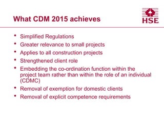 Introduction to CDM 2015 and roles of Duty Holders | PPTX