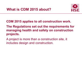 Introduction to CDM 2015 and roles of Duty Holders | PPTX