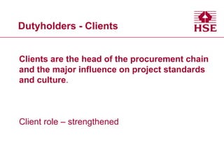 Introduction to CDM 2015 and roles of Duty Holders | PPTX