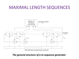 MAXIMAL LENGTH SEQUENCES

The general structure of a m-sequence generator

 