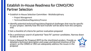 CDMO & CRO Outsourcing Guide for Emerging Pharma & Biotech Companies | PDF