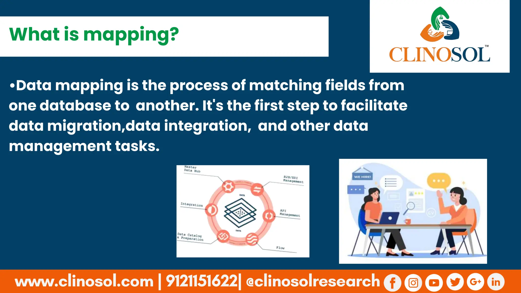 •Data mapping is the process of matching fields from
one database to another. It's the first step to facilitate
data migration,data integration, and other data
management tasks.
What is mapping?
 