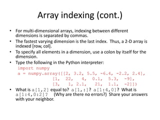 CDAT - cdms numpy arrays - Introduction | PPT