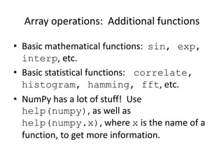 CDAT - cdms numpy arrays - Introduction | PPT