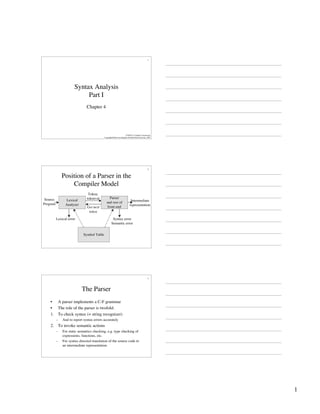 Syntax Analysis PPTs for Third Year Computer Sc. and Engineering | PDF