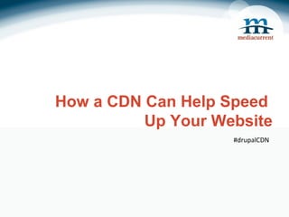 How a CDN Can Help Speed
          Up Your Website
                    #drupalCDN
 