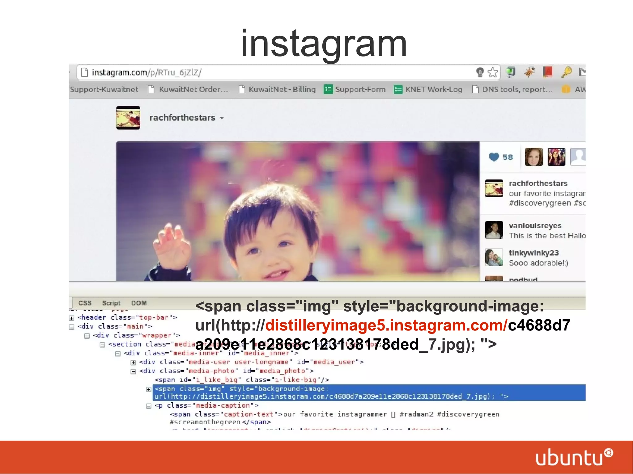 instagram
<span class="img" style="background-image:
url(http://distilleryimage5.instagram.com/c4688d7
a209e11e2868c123138178ded_7.jpg); ">
