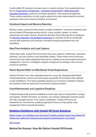 Future of Immersive Exhibition: Hosted VR Events Solutions Explained | PDF