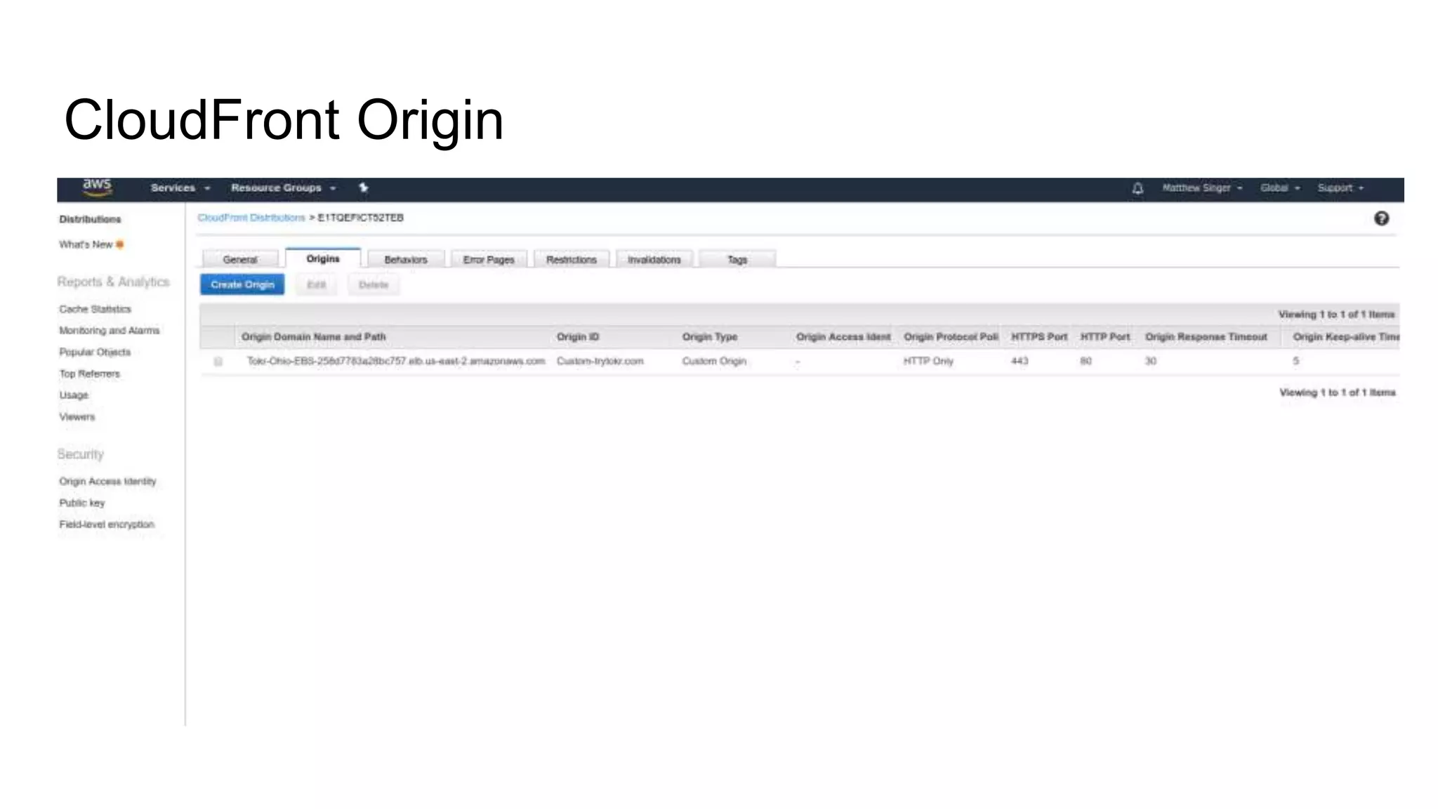 CloudFront Origin
 