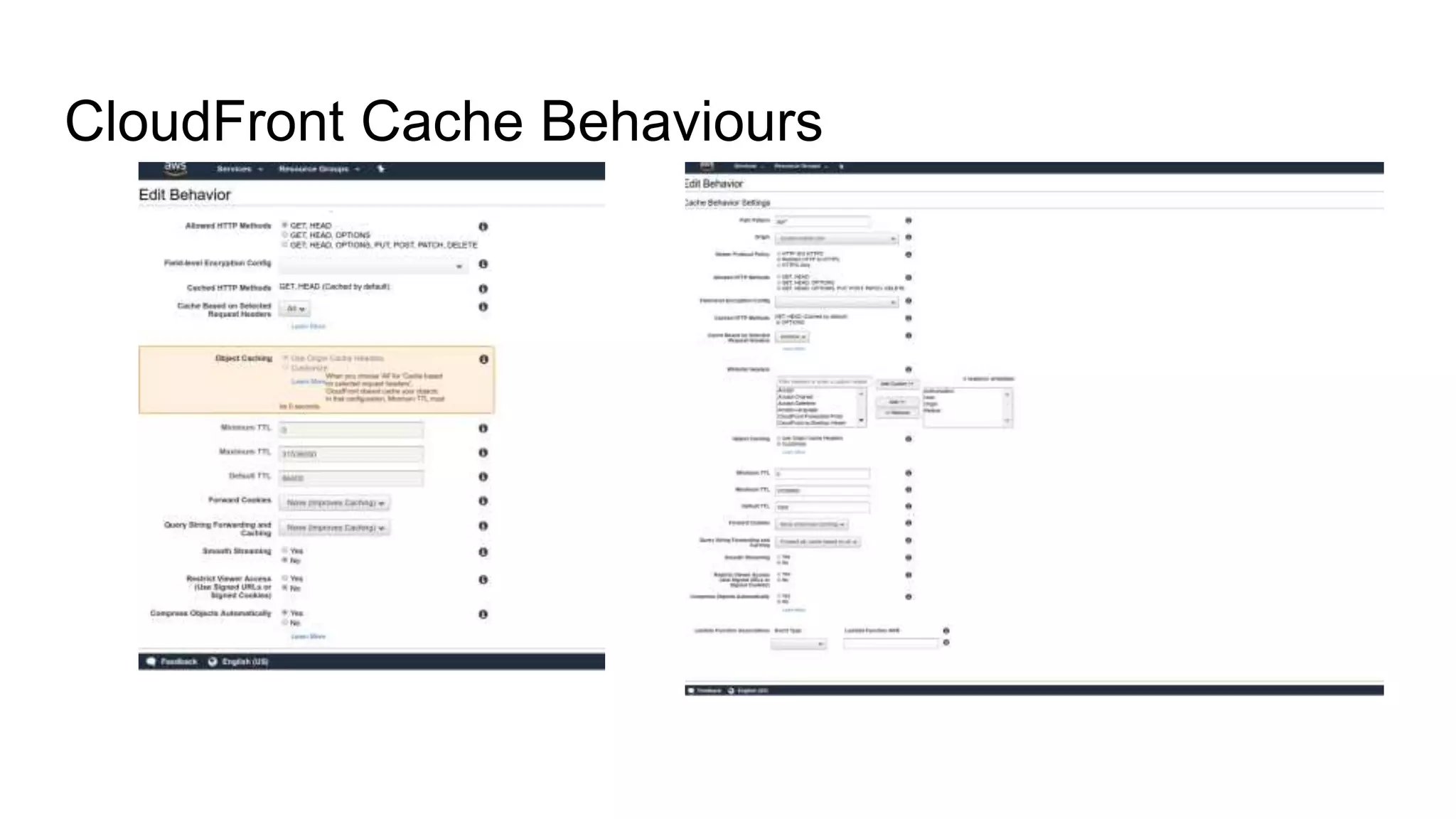 CloudFront Cache Behaviours
 