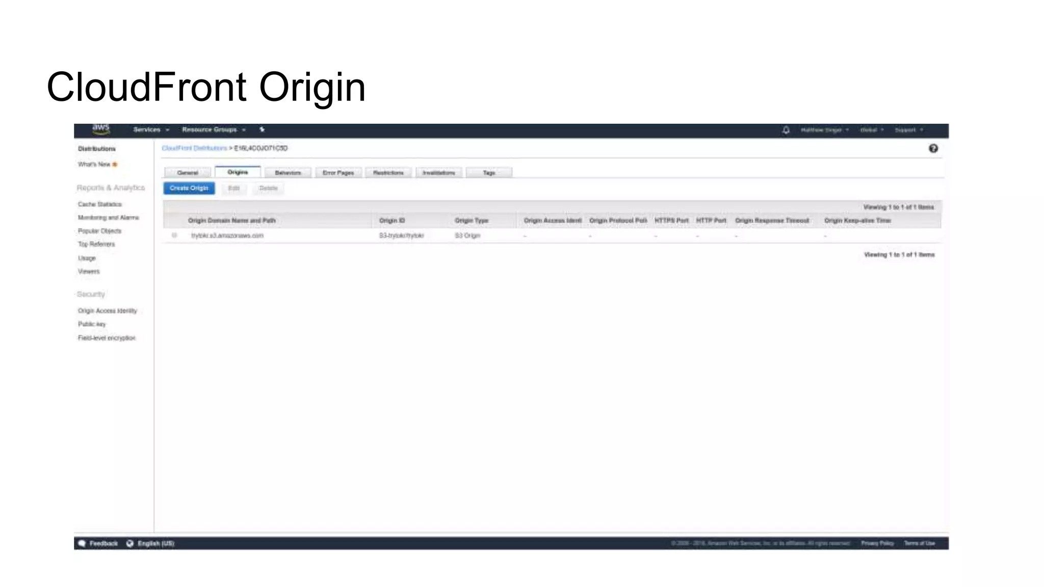 CloudFront Origin
 