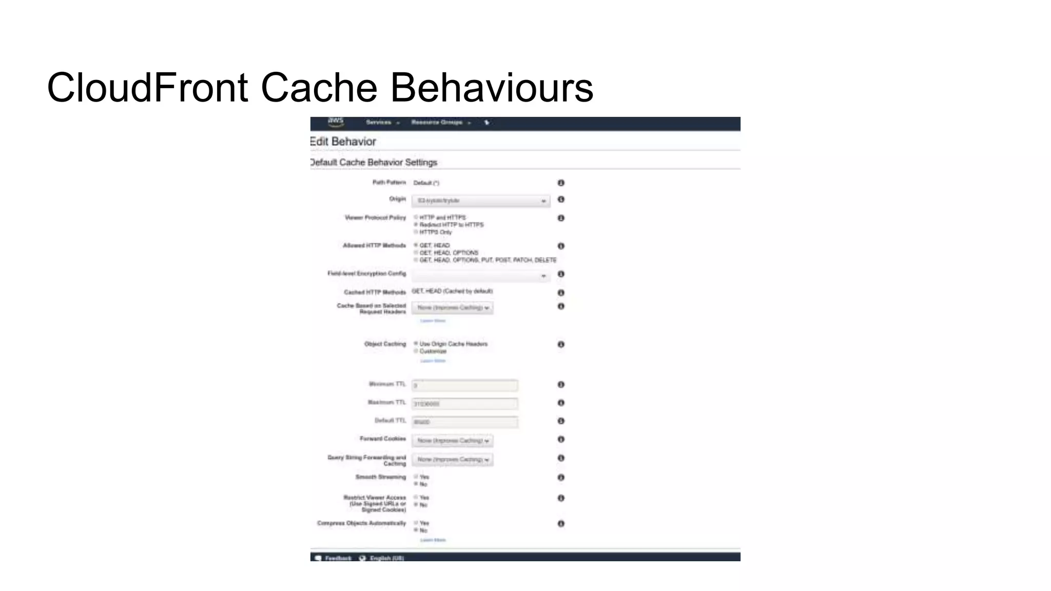 CloudFront Cache Behaviours
 