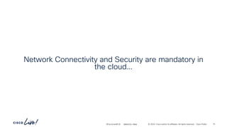 -
#CiscoLiveAPJC © 2024 Cisco and/or its affiliates. All rights reserved. Cisco Public
Network Connectivity and Security are mandatory in
the cloud…
BRKDCN-2984 15
 