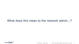 -
#CiscoLiveAPJC © 2024 Cisco and/or its affiliates. All rights reserved. Cisco Public
What does this mean to the network admin…?
BRKDCN-2984 51
 