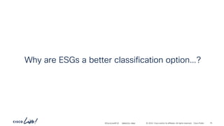 -
#CiscoLiveAPJC © 2024 Cisco and/or its affiliates. All rights reserved. Cisco Public
Why are ESGs a better classification option…?
BRKDCN-2984 75
 