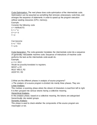 Compiler Design | DOCX | Programming Languages | Computing