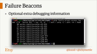 Failure Beacons
▪ Optional extra debugging information

@lozzd • @ickymettle

 