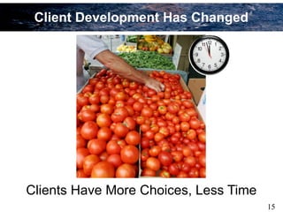 15
Clients Have More Choices, Less Time
Client Development Has Changed
 
