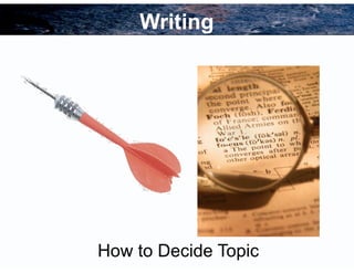 63
Writing
How to Decide Topic
 