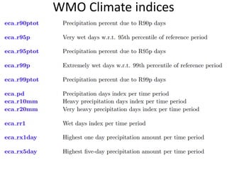 WMO Climate indices
 