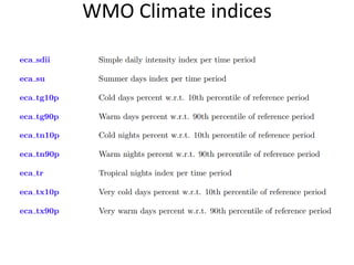 WMO Climate indices
 