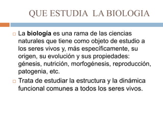 RAMAS DE LA BIOLOGÍA