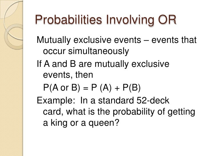 11.6 Probability Involving Or and Not
