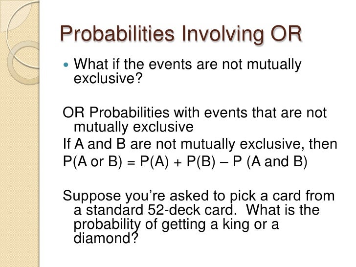 11.6 Probability Involving Or and Not