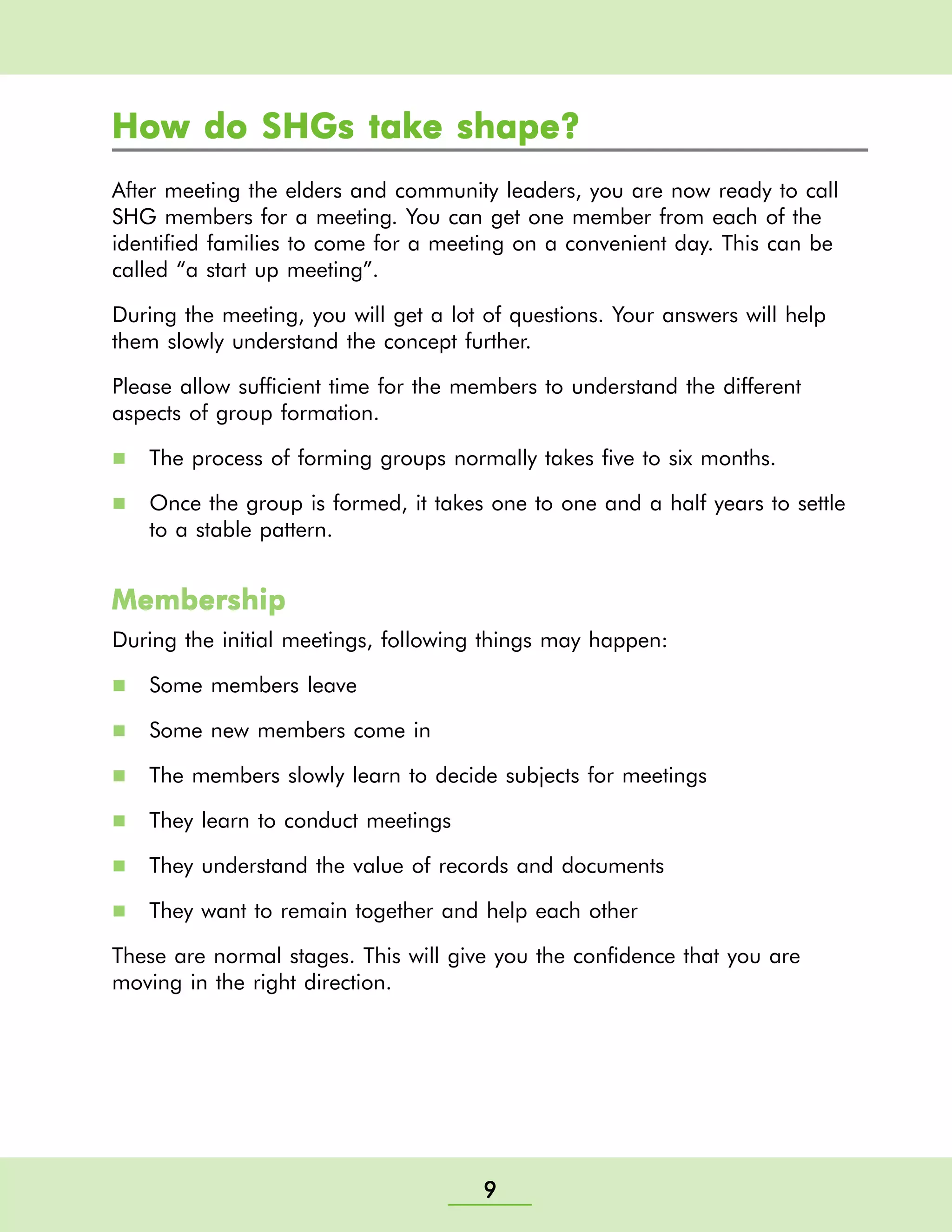 Self Helf Group Training Manual - Nabard