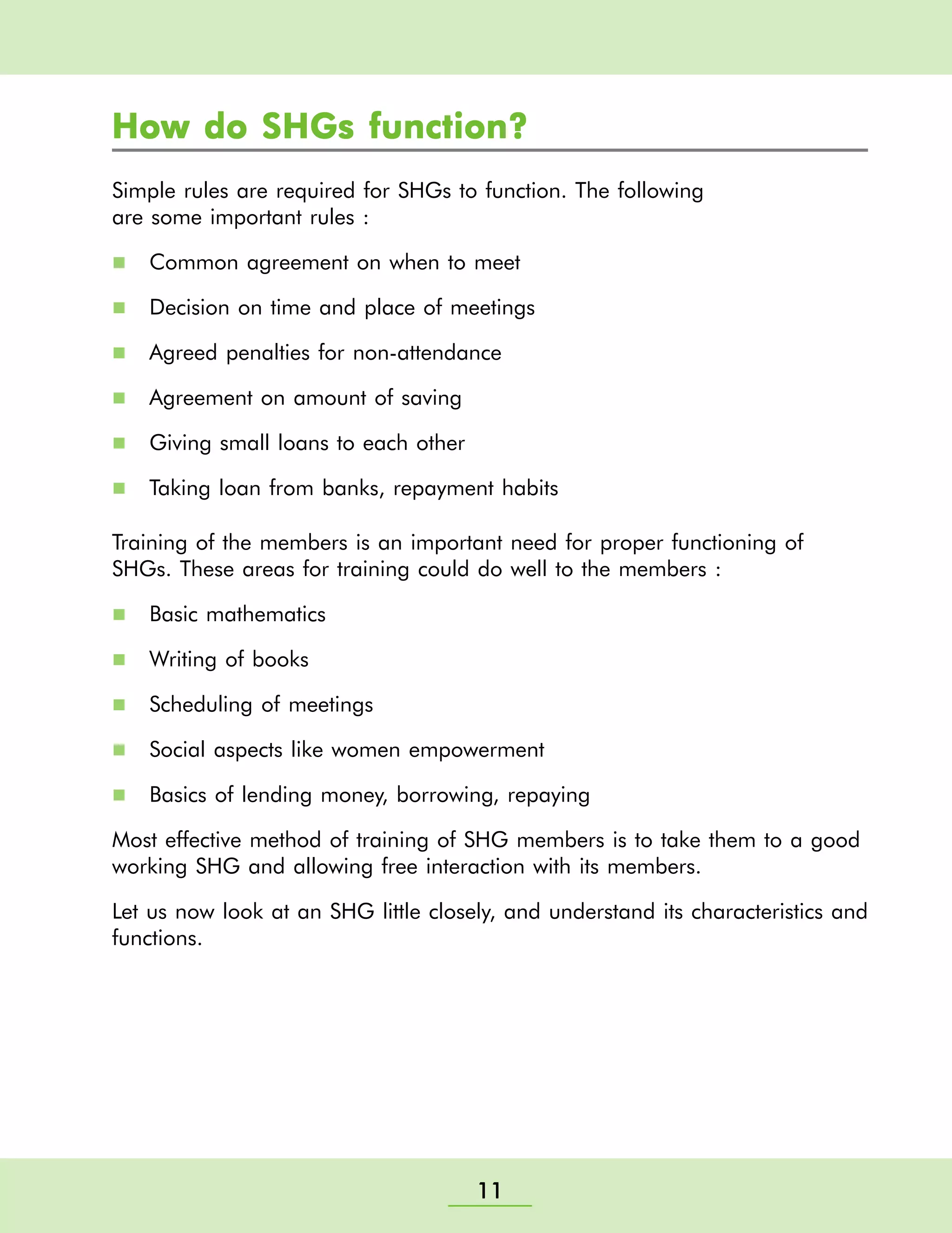 Self Helf Group Training Manual - Nabard