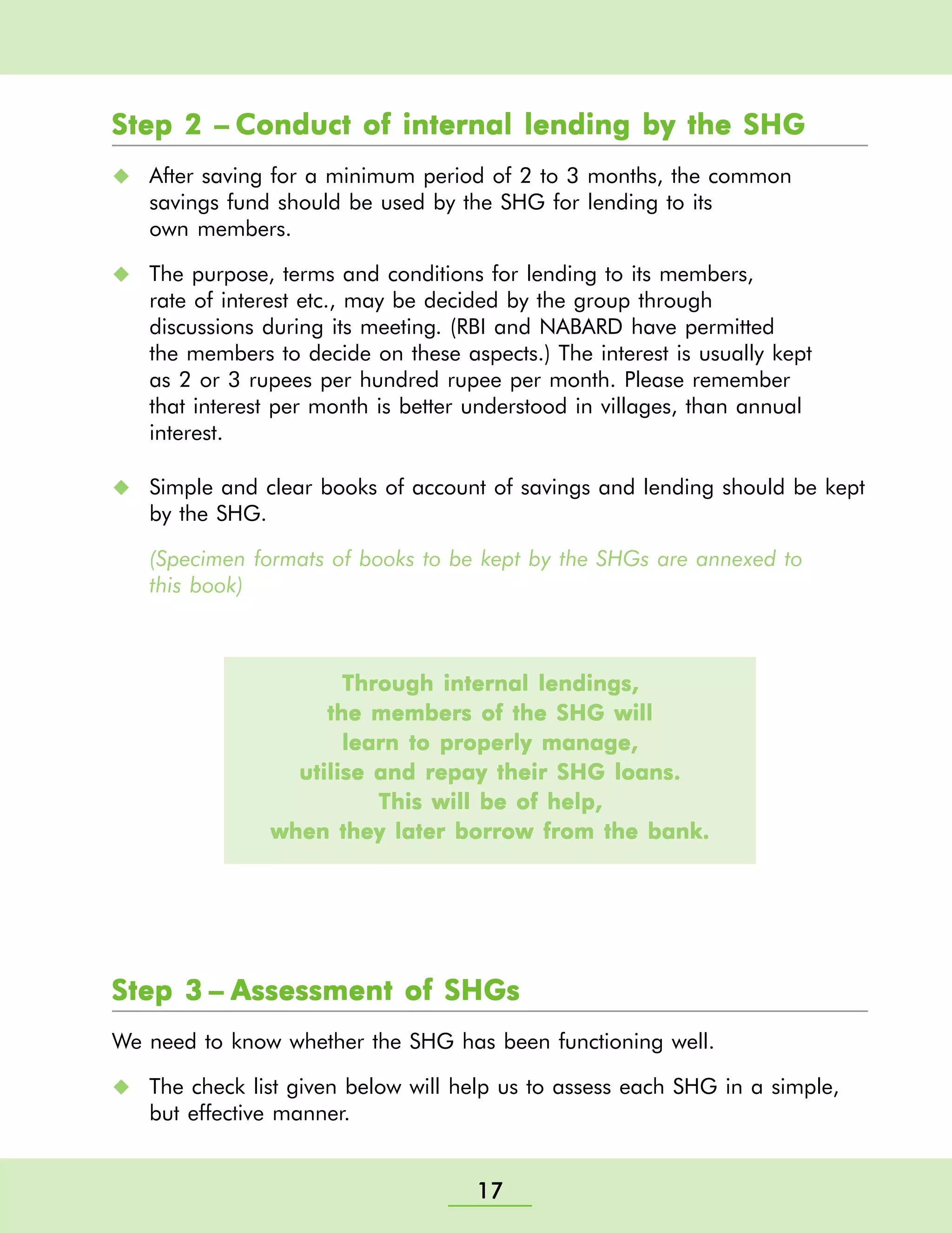 Self Helf Group Training Manual - Nabard