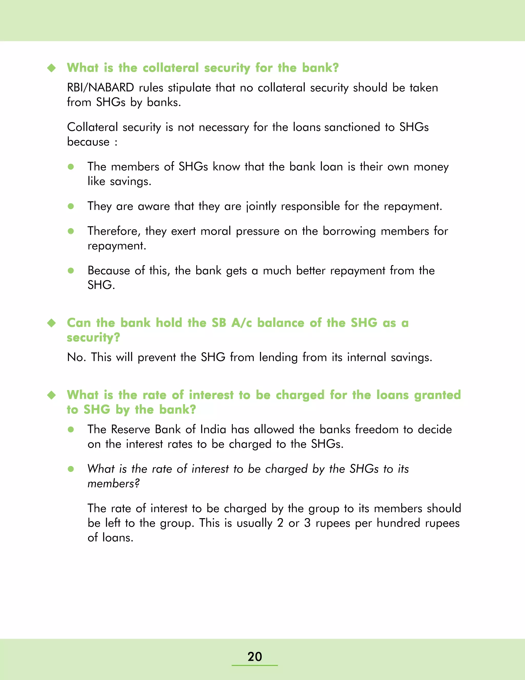 Self Helf Group Training Manual - Nabard