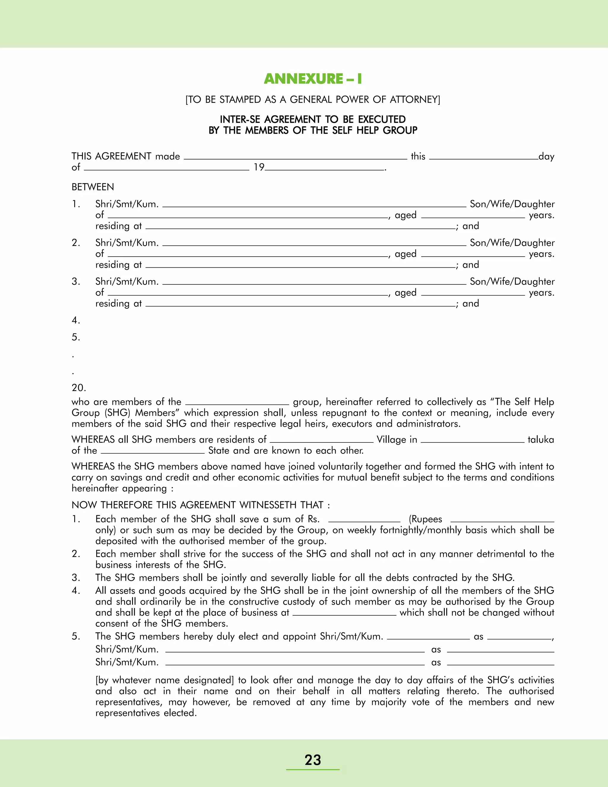Self Helf Group Training Manual - Nabard