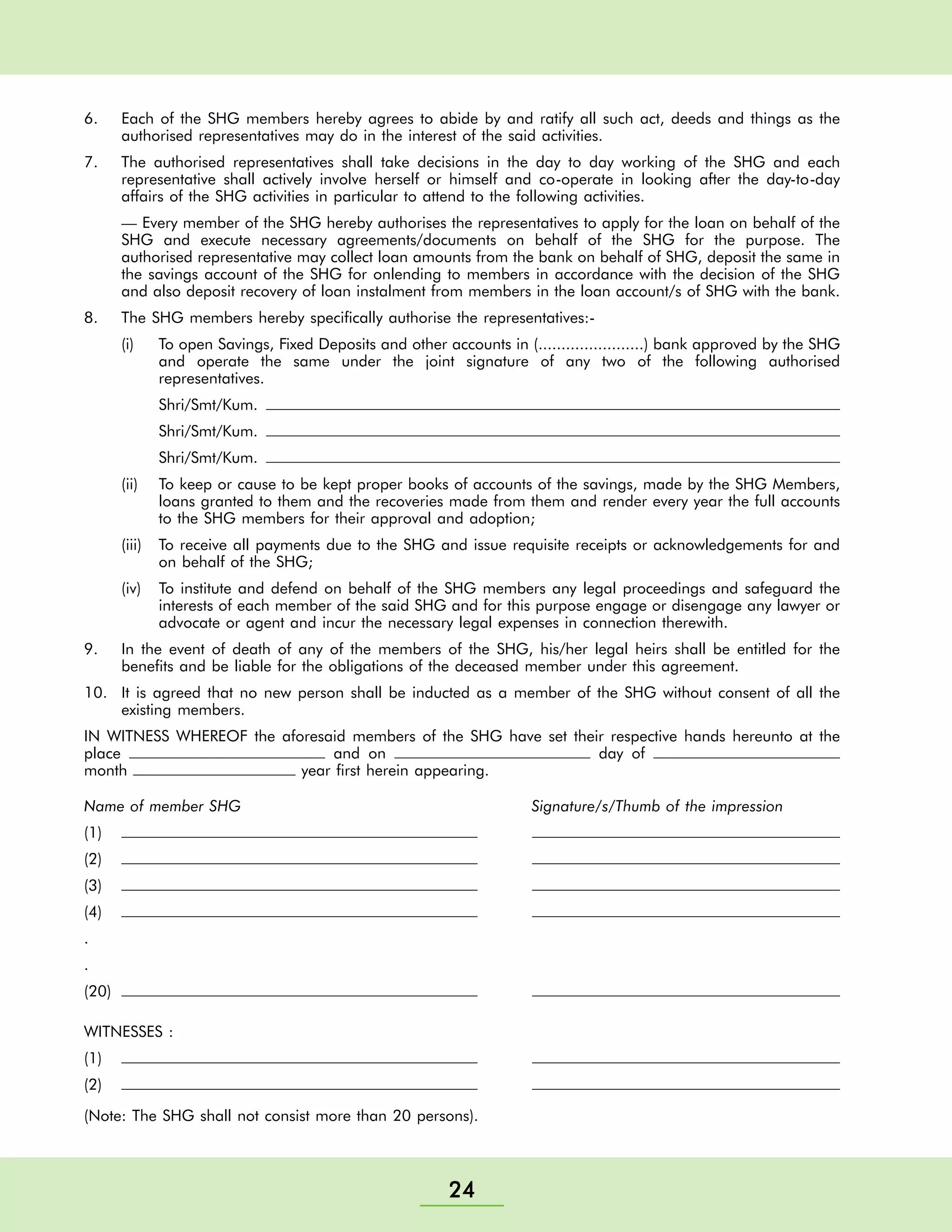 Self Helf Group Training Manual - Nabard
