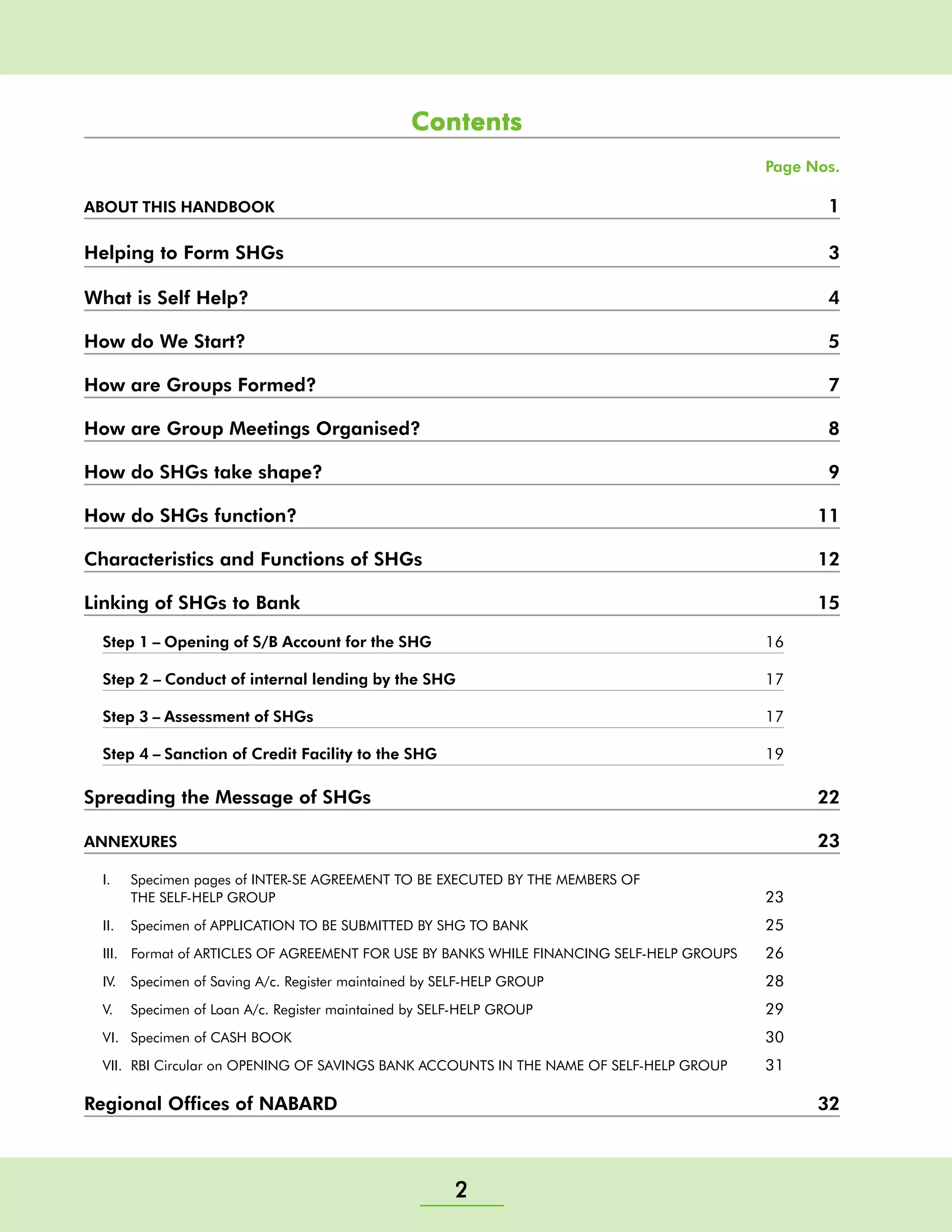 Self Helf Group Training Manual - Nabard