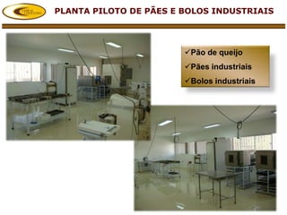 PLANTA PILOTO DE PÃES E BOLOS INDUSTRIAIS




                        Pão de queijo
                        Pães industriais
                        Bolos industriais
 
