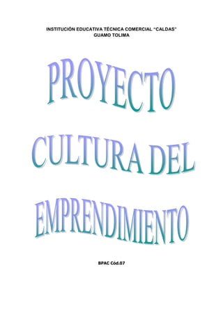 INSTITUCIÓN EDUCATIVA TÉCNICA COMERCIAL “CALDAS”
                  GUAMO TOLIMA




                   BPAC Cód.07
 
