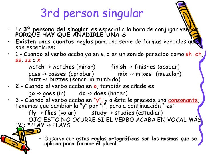 Resultado de imagen para presente simple en singular y plural
