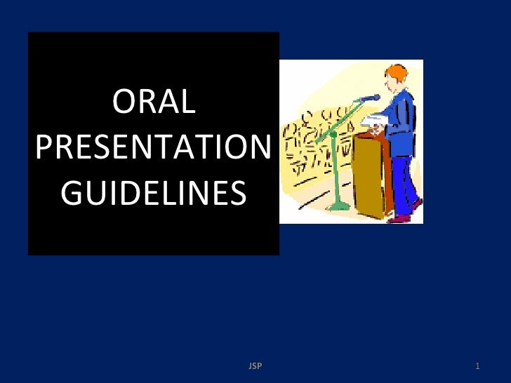 guidelines for oral presentation