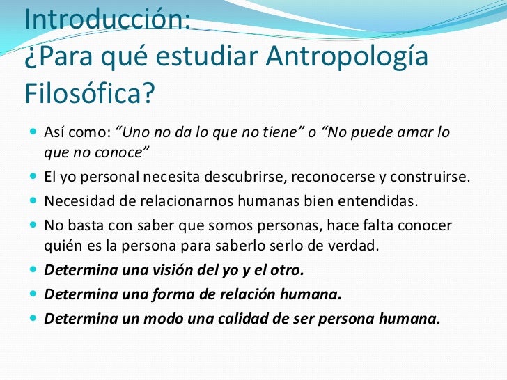 Introduccion a la Antropología Filosófica