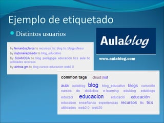 Ejemplo de etiquetado
Distintos usuarios
www.aulablog.com
 