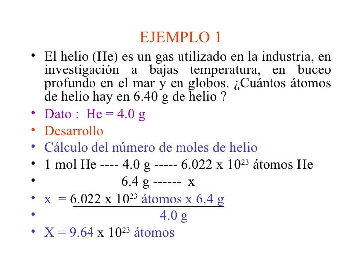 Cuantos Atomos Hay En Un Mol
