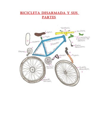 Bicicleta desarmada y sus
partes
 
